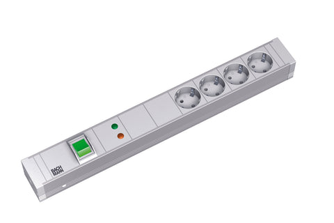 PDU19'' 5xSchuko Alb, intr.,2m fisa Schuko, AL,prot.,filtru