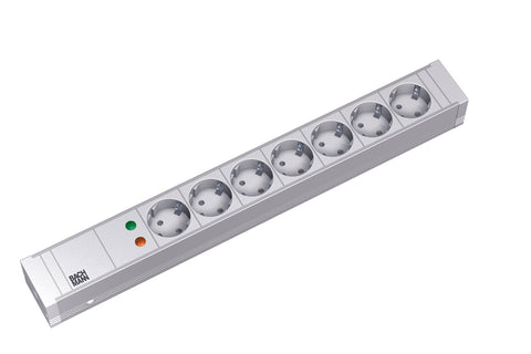 PDU19'' 7xSchuko Alb, 2 m fisa Schuko, AL,prot.