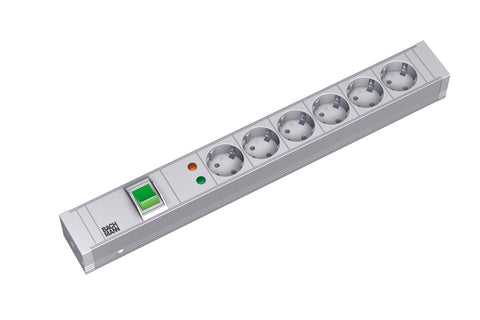PDU19'' 6xSchuko Alb, intr., 2 m fisa Schuko, AL,prot.