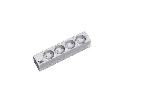 PDU 10'' 4xSchuko, 2 m fisa Schuko, AL