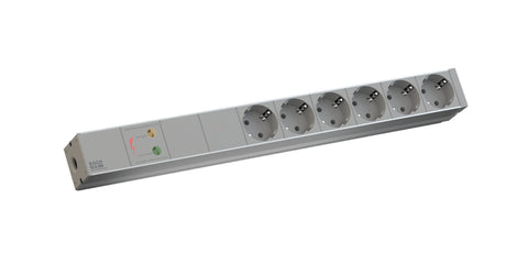 PDU19'' 6xSchuko, 2 m fisa Schuko, AL,prot., Filtru