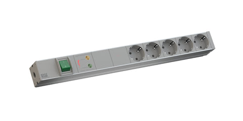 PDU19'' 5xSchuko, 2 m fisa Schuko, AL, intr.,prot., Filtru