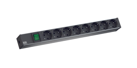 PDU19'' 8xSchuko,2m fisa Schuko si AL Negru, intr., 438,5 mm