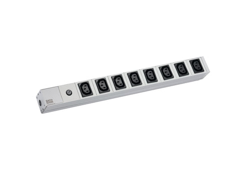 PDU19'' 8xC13, 2 m fisa C14, AL, protectie fuzibil 10A