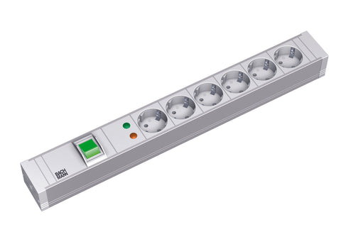 PDU19'' 6xSchuko Alb, intr., 2 m fisa Schuko, PVC,prot.
