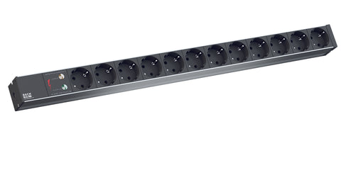 PDU19'' 12xSchuko, 2 m fisa Schuko, AL,prot.