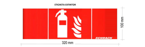 Eticheta EXTINCTOR 100X320mm ptr NLK5....