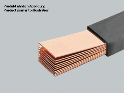 Flexible copper busbar plain, insulated 6x15,5x0,8 350A 2m