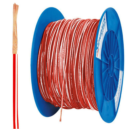 Tambur cu 300m conductor H05V-K 1 rosu/alb