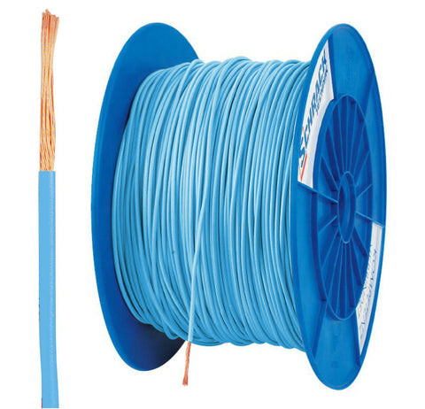 Tambur cu 200m conductor H07V-K 2,5 albastru deschis