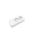 Power strip Pin Type 2-way, Shutter, w/o cable, white