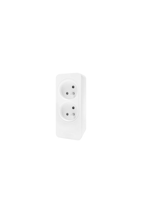 Power strip Pin Type 2-way, Shutter, w/o cable, white