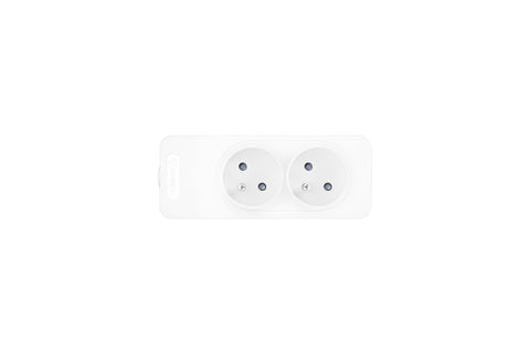 Power strip Pin Type 2-way, Shutter, w/o cable, white