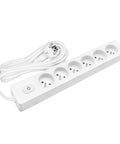 Power strip Pin 6-way, Switch/Shutter, 2m cable, white