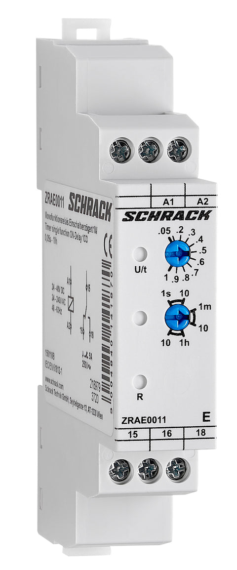 Releu temporizat la anclansare 1CC, 24VAC/DC, 230VAC,1CO,5A