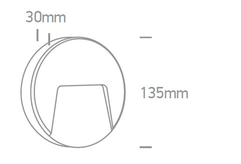 Adamo-R LED 3W 100lm 3000K 230V IP65antracit