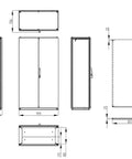 Dulap înseriabil cu 2 uşi IP55 Î=1800 L=1000 A=500 mm