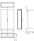 Dulap înseriabil cu 2 uşi IP55 Î=1800 L=1200 A=400 mm