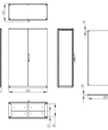 Dulap înseriabil cu 2 uşi IP55 Î=1800 L=1200 A=500 mm
