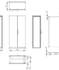 Dulap înseriabil cu 2 uşi IP55 Î=2000 L=1000 A=500 mm