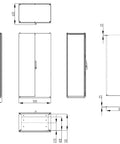 Dulap înseriabil cu 2 uşi IP55 Î=2000 L=1000 A=600 mm