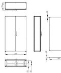 Dulap înseriabil cu 2 uşi IP55 Î=2000 L=1200 A=400 mm