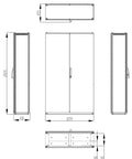 Dulap înseriabil cu 2 uşi IP55 Î=2000 L=1200 A=400 mm
