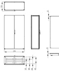 Dulap înseriabil cu 2 uşi IP55 Î=2000 L=1200 A=500 mm