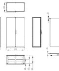 Dulap înseriabil cu 2 uşi IP55 Î=2000 L=1200 A=600 mm