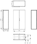 Dulap înseriabil cu 2 uşi IP55 Î=2000 L=1200 A=600 mm