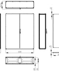 Dulap înseriabil cu 2 uşi IP55 Î=2000 L=1600 A=400 mm