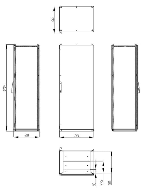 Dulap înseriabil cu 1 uşă IP55 Î=2000 L=800 A=600 mm