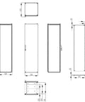 Dulap înseriabil cu 1 uşă IP55 Î=2200 L=600 A=600 mm
