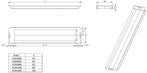 Flanşă de intrare cabluri cu garnitură de PU, L=1200 mm