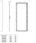Uşă din tablă de oţel pt. dulap cu 1 uşă, Î=2000 L=1000 mm