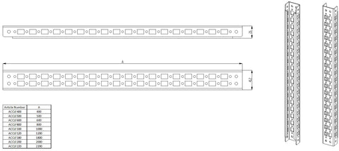 Profil montant (pereche) L=2200mm cu accesorii de montaj
