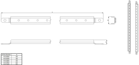 Set profile de montaj pe uşă pt. dulap cu L=1000mm