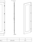 Uşă stânga transparentă pt. dulap cu 2 uşi, Î=2000 L=600 mm