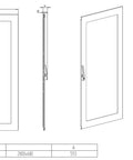 Uşă dreapta transparentă pt. dulap cu 2 uşi, Î=2000 L=600 mm