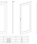 Uşă transparentă pt. dulap cu 1 uşă, Î=2000 L=600 mm