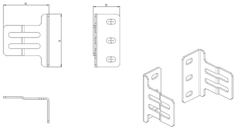 Set urechi de fixare supliment. din lateral a contrapanoului