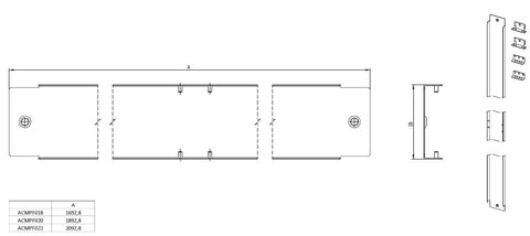 Fâşie contrapanou de umplere, din oţel galvanizat Î=2000 mm