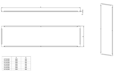 Perete despărţitor din oţel galvanizat, Î=2000 A=800 mm