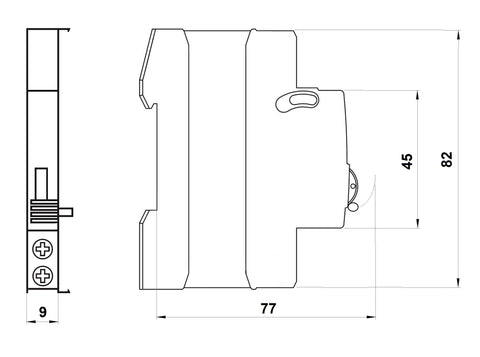 Contact auxiliar 1CC, pt. seria AR8, fixare cu înclichetare