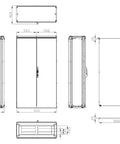 Dulap înseriabil 2 uşă IP54 H=1800 L=1000 A=400 mm