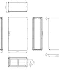 Dulap înseriabil 1 uşă IP55 H=1800 L=1000 A=500 mm