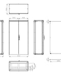 Dulap înseriabil 2 uşă IP54 H=1800 L=1000 A=500 mm