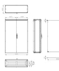 Dulap înseriabil 2 uşă IP54 H=1800 L=1200 A=400 mm