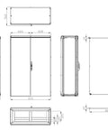 Dulap înseriabil 2 uşă IP54 H=1800 L=1200 A=500 mm