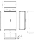 Dulap înseriabil 2 uşă IP54 H=1800 L=1200 A=600 mm